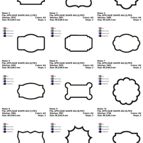APPLIQUE SHAPE 12 DESIGN