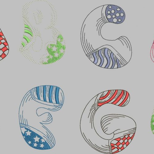Patched Up Alphabets , Symbols & Numbers