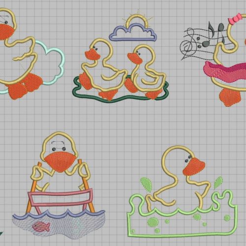CUTE DUCKS APPLIQUE 5X7